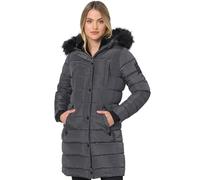 Navahoo Winterjacke Damen - Wasserabweisend, Warm, Kapuze, Winddicht - Wintermantel Lang, Mantel Frauen, Teddyfell gefüttert - Stehkragen, 7 Taschen, verlängerter Zipper - Anthr M