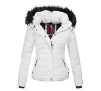 Steppjacke NAVAHOO "Chloe", Damen, Gr. XXL (44), weiß, Obermaterial: 100% Polyester; Innenseite: 100% Polyester; Futter: 100% Polyester; Fellimitat: 90% Polyacryl, 10% Polyester, Jacken Steppjacke, ho