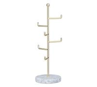 Navaris Schmuckständer aus Marmor und Metall - Schmuckbaum für Ketten Ohrringe Ringe - Deko Schmuck Aufbewahrung - Schmuckhalter Ständer