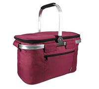 Navaris Thermo Einkaufskorb Kühltasche faltbar - 27L Kühlkorb Picknickkorb Isolier Korb - 43x26cm Einkaufstasche Coolerbag auslaufsicher in Rot