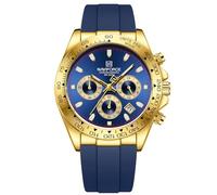 Naviforce Herrenuhr, Business-Chronograph, Tachymeter-Lünette, Silikonarmband, Datumsanzeige, wasserdicht bis 3 ATM, Geschenkidee