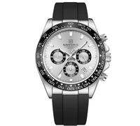 Naviforce Herrenuhr, Business-Chronograph, Tachymeter-Lünette, Silikonarmband, Datumsanzeige, wasserdicht bis 3 ATM, Geschenkidee