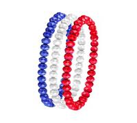 Navna 3-teiliges Armband aus rot weiß blauen Kristallperlen, Design, ideal für festliche Anlässe, Handkette