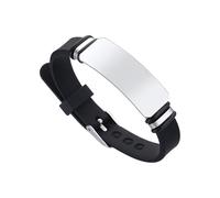 Navna Gravierbares Armband mit weichen Silikon-Materialien und stabilen Metallbeschlägen, modisches Armband, individuell graviert, One Size, Wie beschrieben