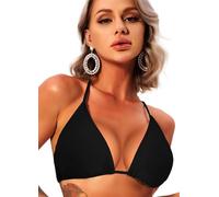 Navneet Bikini Oberteil Damen Bikini Triangel Push Up String Bikini Top Bikinis Bademode Badeanzug Swimsuits Schwarz M