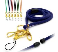 Navy Blau Schlüsselband Lanyard mit Metalldrehhaken Ausweiskartenhalter Schlüsselanhänger 5mm Band Sicherheitsverschluss Vergoldet metall-klipp Von LanyardsTomorrow Packung mit 50 Stk