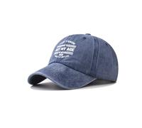 (Navy Blue)Modisches gewaschenes Design Buchstaben Druck neutral lässig Sonnenschutz Kappe Baseball