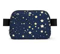 Navy Blue Sky and Star Print Unisex Hüfttasche Verschleißfeste Gürteltasche Hüfttasche mit verstellbarem Gurt für Wandern und Reisen
