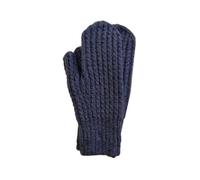 (Navy Blue)Soft Crochet Gloves Driving Full Finger Mittens Solid Color Knitted Gloves
