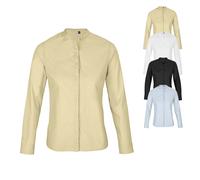 NB3787 NEOBLU Damen Bluse Mandarinkragen Bart Deep Black L