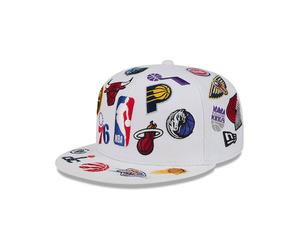 NBA Logo All Over Limited Edition New Era 59FIFTY NBA Cap Weiß - 7 3/8