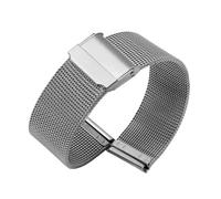 NBCNZCTSAS 12mm 13mm 14mm 15mm 16mm 17mm 18mm 19mm 20mm 21mm 22mm Fit for Milanese Edelstahl Armband Männer Frauen Mesh Metall Ersetzen Armband Uhr Band(Silver,15mm)