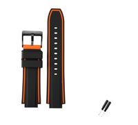 NBCNZCTSAS 20 22 mm 24 mm wasserdichtes Silikon-Armband mit erhöhtem Mund, passend for Timex Tide Serie T2N739 T2N720 T2N721, passend for Panerai PAM111 Armband(Blackorange-black)