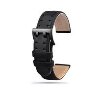 NBCNZCTSAS 20 mm 22 mm passend for Hamilton Khaki Field Watch H760250/H77616533/H70605963/H68201993 Uhrenarmband Leder Nylon Herren Uhrenarmband(Black-black buckle,20mm)