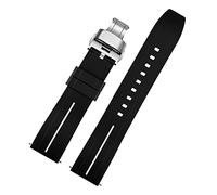 NBCNZCTSAS 20 mm 22 mm Silikon Uhrenband Männer Frauen Schnellfreisetzung wasserdichtes Gummiarmband Schmetterling Schnalle for Tissot Fit for Mido Fit for Citize -Gurt(Black White 03,22mm)