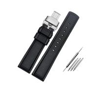 NBCNZCTSAS 20MM 21MM Fluorkautschuk-Uhrenarmband, passend for Omega, passend for IWC, passend for Hamilton, weiches, wasserdichtes und schweißfestes Silikon-Herrenuhrenarmband(B-black-silver-a,21mm)