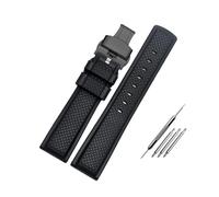NBCNZCTSAS 20MM 21MM Fluorkautschuk-Uhrenarmband, passend for Omega, passend for IWC, passend for Hamilton, weiches, wasserdichtes und schweißfestes Silikon-Herrenuhrenarmband(B-black-black-a,21mm)