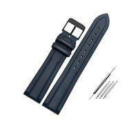 NBCNZCTSAS 20MM 21MM Fluorkautschuk-Uhrenarmband, passend for Omega, passend for IWC, passend for Hamilton, weiches, wasserdichtes und schweißfestes Silikon-Herrenuhrenarmband(A-blue-black-b,20mm)