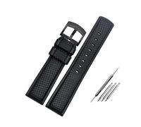 NBCNZCTSAS 20MM 21MM Fluorkautschuk-Uhrenarmband, passend for Omega, passend for IWC, passend for Hamilton, weiches, wasserdichtes und schweißfestes Silikon-Herrenuhrenarmband(B-black-black-b,20mm)