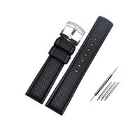 NBCNZCTSAS 20MM 21MM Fluorkautschuk-Uhrenarmband, passend for Omega, passend for IWC, passend for Hamilton, weiches, wasserdichtes und schweißfestes Silikon-Herrenuhrenarmband(B-black-silver-b,21mm)