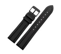 NBCNZCTSAS 20MM 21MM Fluorkautschuk-Uhrenarmband, passend for Omega, passend for IWC, passend for Hamilton, weiches, wasserdichtes und schweißfestes Silikon-Herrenuhrenarmband(A-black-silver-b-01,20mm