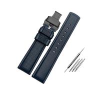 NBCNZCTSAS 20MM 21MM Fluorkautschuk-Uhrenarmband, passend for Omega, passend for IWC, passend for Hamilton, weiches, wasserdichtes und schweißfestes Silikon-Herrenuhrenarmband(B-blue-black-a,21mm)