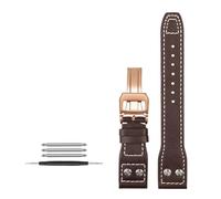 NBCNZCTSAS 21MM 22MM Passend for IWC-Uhrenarmband mit Passform for Little Prince's Mark Lederarmband mit Nagel(Brown-rose gold,21mm)