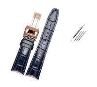NBCNZCTSAS 22-mm-Armband, passend for IWC, passend for Portugal, 7-Tage-Kette, wasserdichtes Lederarmband mit IW500705-Armband(B-blue-rose gold)