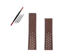 NBCNZCTSAS 22 MM Schwarz-Braun-Armband Mattlederarmband Passend for TAG HEUER Passend for CARRERA Passend for AQUARACER Passend for Monaco F1 Uhrenarmband(Dark brown-no clasp)