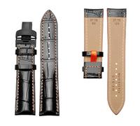 NBCNZCTSAS 22mm 23mm Leder Uhrenarmband Fit for MIDO Fit for Helmsman M005.430.36.051.80 Damen Uhrenarmband Herren Zubehör Armband(Orange line-B,22mm)