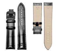 NBCNZCTSAS 22mm 23mm Leder Uhrenarmband Fit for MIDO Fit for Helmsman M005.430.36.051.80 Damen Uhrenarmband Herren Zubehör Armband(Black black-B,22mm)