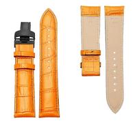 NBCNZCTSAS 22mm 23mm Leder Uhrenarmband Fit for MIDO Fit for Helmsman M005.430.36.051.80 Damen Uhrenarmband Herren Zubehör Armband(Orange black B,22mm)