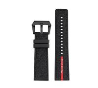 NBCNZCTSAS 24 mm Canvas-Silikon-Armband, passend for Panerai Stealth PAM1391/1565 Lumino 1404 Serie, Nylon-Gummi-Uhrenarmband, Uhrenzubehör(Black bk)