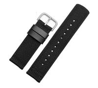NBCNZCTSAS 24 mm Nylon-Canvas-Armband passend for Casio, passend for die PROTREK-Serie GA2000, PRG-600, PRW-6600, PRG-650, wasserdichtes Herren-Sportzubehör(Black silver buckle)