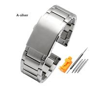 NBCNZCTSAS 24MM 26MM 28MM Massives Edelstahl-Uhrenarmband, passend for Diesel Seven Friday, passend for Panerai-Armband, großes Stahlgürtel-Herrenarmband(A-silver,28mm)