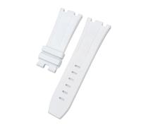 NBCNZCTSAS 28mm 30mm FKM Fluorkautschuk Armband Passend for AP Passend for Audemars Gürtel Passend for Piguet Passend for ROYAL OAK OFFSHORE 15710 15703 Uhrenarmband(White,28MM_NO BUCKLE)