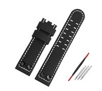 NBCNZCTSAS Armband Fit for Hamilton Fit for Air Navy Field H78616553 H78555553 Wasserdichtes Vintage-Lederuhrenarmband 20 mm 24 mm Armband mit Nieten(Black b-no clasp,20mm)