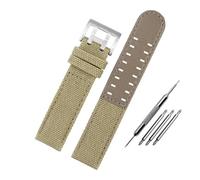 NBCNZCTSAS Armband Fit for Hamilton Khaki Fit for Feld H760250 H77616533 H70605963 H68201993 Uhr Armband Leder Nylon Männer Armband 20 22mm(Khaki-silver clasp,20mm)