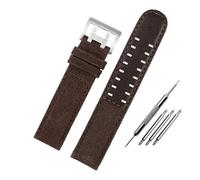 NBCNZCTSAS Armband Fit for Hamilton Khaki Fit for Feld H760250 H77616533 H70605963 H68201993 Uhr Armband Leder Nylon Männer Armband 20 22mm(Brown-silver clasp,20mm)