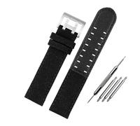 NBCNZCTSAS Armband Fit for Hamilton Khaki Fit for Feld H760250 H77616533 H70605963 H68201993 Uhr Armband Leder Nylon Männer Armband 20 22mm(Black-silver clasp,20mm)