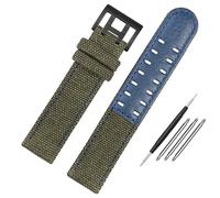 NBCNZCTSAS Armband Fit for Hamilton Khaki Fit for Feld H760250 H77616533 H70605963 H68201993 Uhr Armband Leder Nylon Männer Armband 20 22mm(Green-black clasp,22mm)