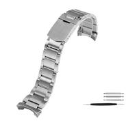 NBCNZCTSAS Armband, passend for Tudor, passend for Byfjord, passend for Qicheng, Uhrenarmband, kleine rote Blume, massives Edelstahl-Uhrenarmband, Arc Mouth Stahl-Uhrenkette, 22 mm(Silver)