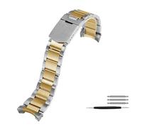 NBCNZCTSAS Armband, passend for Tudor, passend for Byfjord, passend for Qicheng, Uhrenarmband, kleine rote Blume, massives Edelstahl-Uhrenarmband, Arc Mouth Stahl-Uhrenkette, 22 mm(Silver-gold)