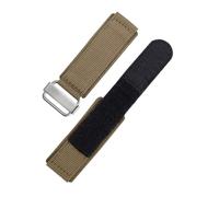NBCNZCTSAS Bequeme und atmungsaktive Nylon-Uhrenarmbänder mit Klettverschluss, passend for Panerai, passend for Bell, passend for Ross Canvas-Uhrenarmband 22 24 mm(Khaki-Steel,24mm)