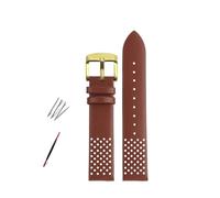 NBCNZCTSAS Braunes Armband passend for Timex-Lederarmband mit wasserdichter hochwertiger Retro-Uhrenkette for Herren T49963/TW2R79/8010(Brown-gold)