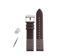 NBCNZCTSAS Braunes Armband passend for Timex-Lederarmband mit wasserdichter hochwertiger Retro-Uhrenkette for Herren T49963/TW2R79/8010(Dark Brown-silver)