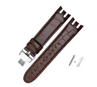 NBCNZCTSAS Doppelt konvexes Uhrenarmband aus Rindsleder, passend for Swatch YRS403 401 402g 412 418 406 Serie, Lederarmband, passend for Herren, 21 mm Armband(Brown P3 BS)