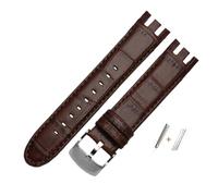 NBCNZCTSAS Doppelt konvexes Uhrenarmband aus Rindsleder, passend for Swatch YRS403 401 402g 412 418 406 Serie, Lederarmband, passend for Herren, 21 mm Armband(Brown p1)