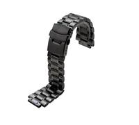 NBCNZCTSAS Edelstahl Armband Fit for GST-B200 GST-B200D Serie Uhren Herren Strap 24 * 16mm Lug End Silber Schwarz Armband(Black)