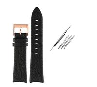 NBCNZCTSAS Gebogene Schnittstelle Leder-Uhrenarmband passend for Hamilton H38735751 H38755751 Leder-Uhrenarmband 20 mm 22 mm weiches Armband for Herren(Black-rose gold)